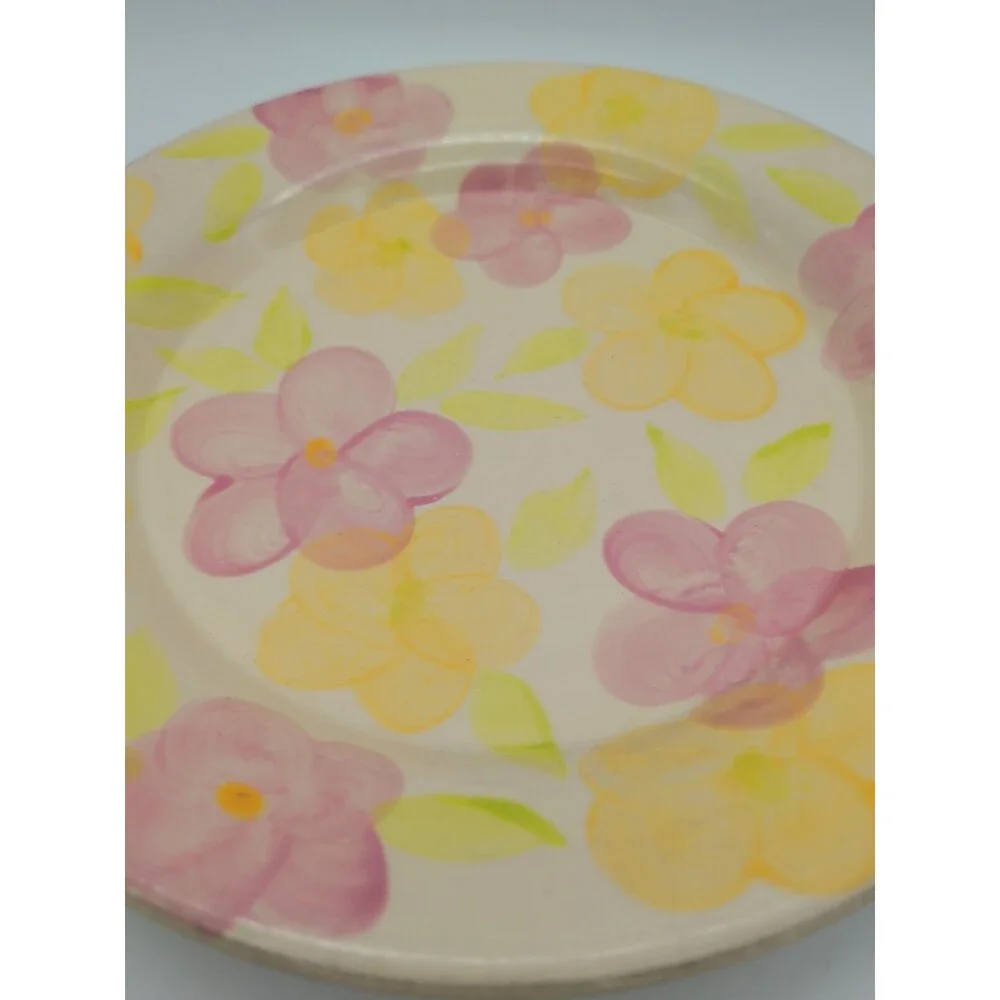 Vintage Franciscan Garden Party Spring Floral Dinner Plate Pink Yellow Green